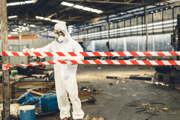 Professional Biohazard technician working in Nashville, AR